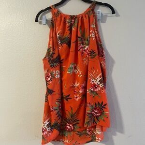 Gibson Orange Asymmetrical Sleeveless Tank Top